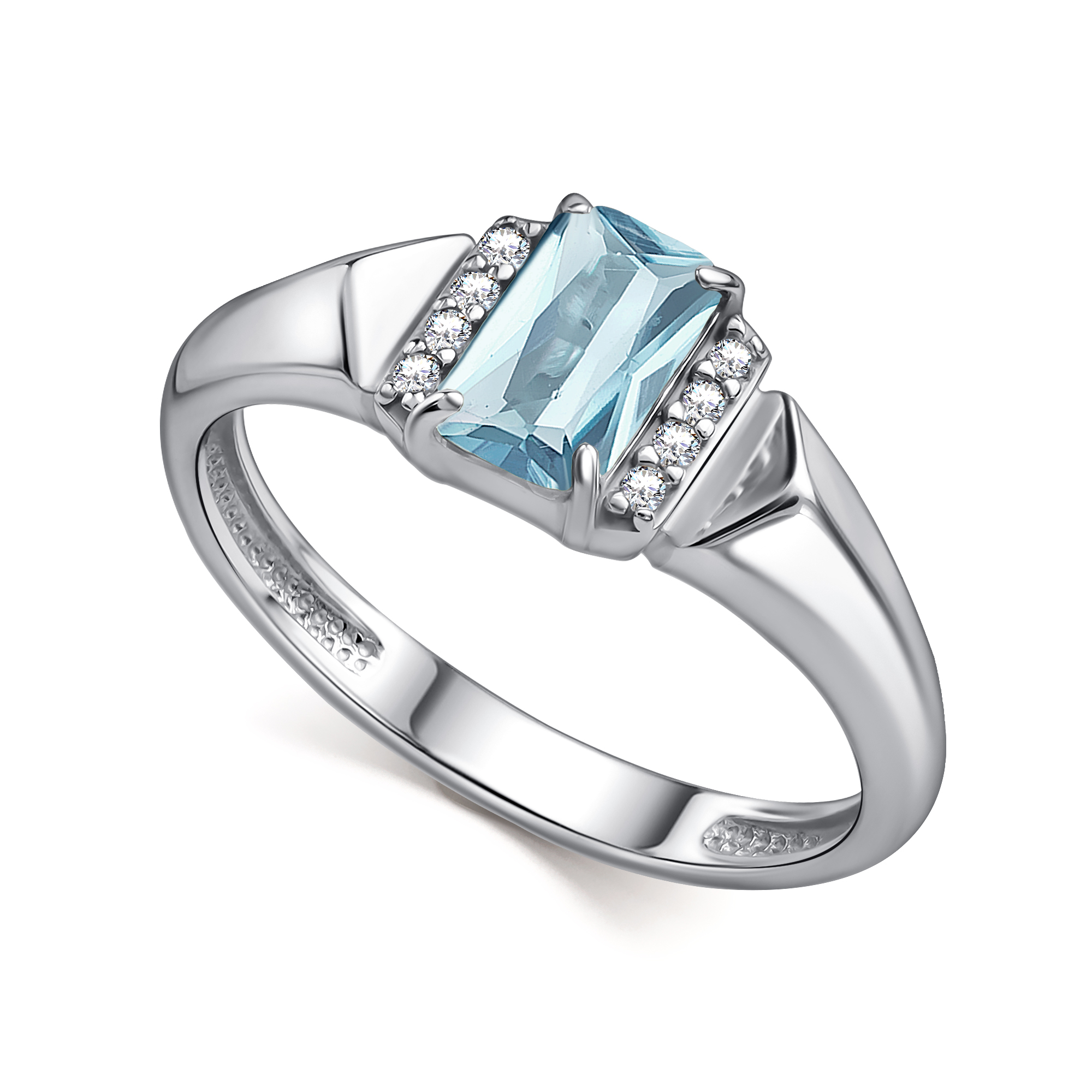 Кольцо из серебра с камнем Топаз, Фианит фото, цены