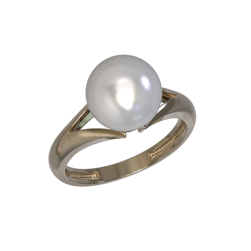 Кольцо из золота с камнем Жемчуг фото, цены