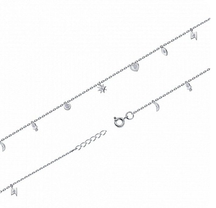 Колье из серебра с камнем Фианит фото, цены