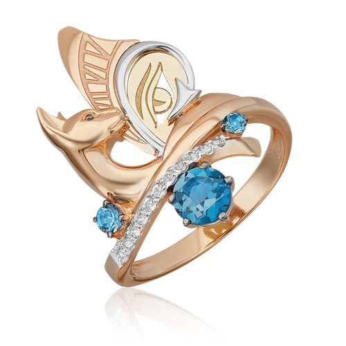 Кольцо из золота с камнем Топаз фото, цены