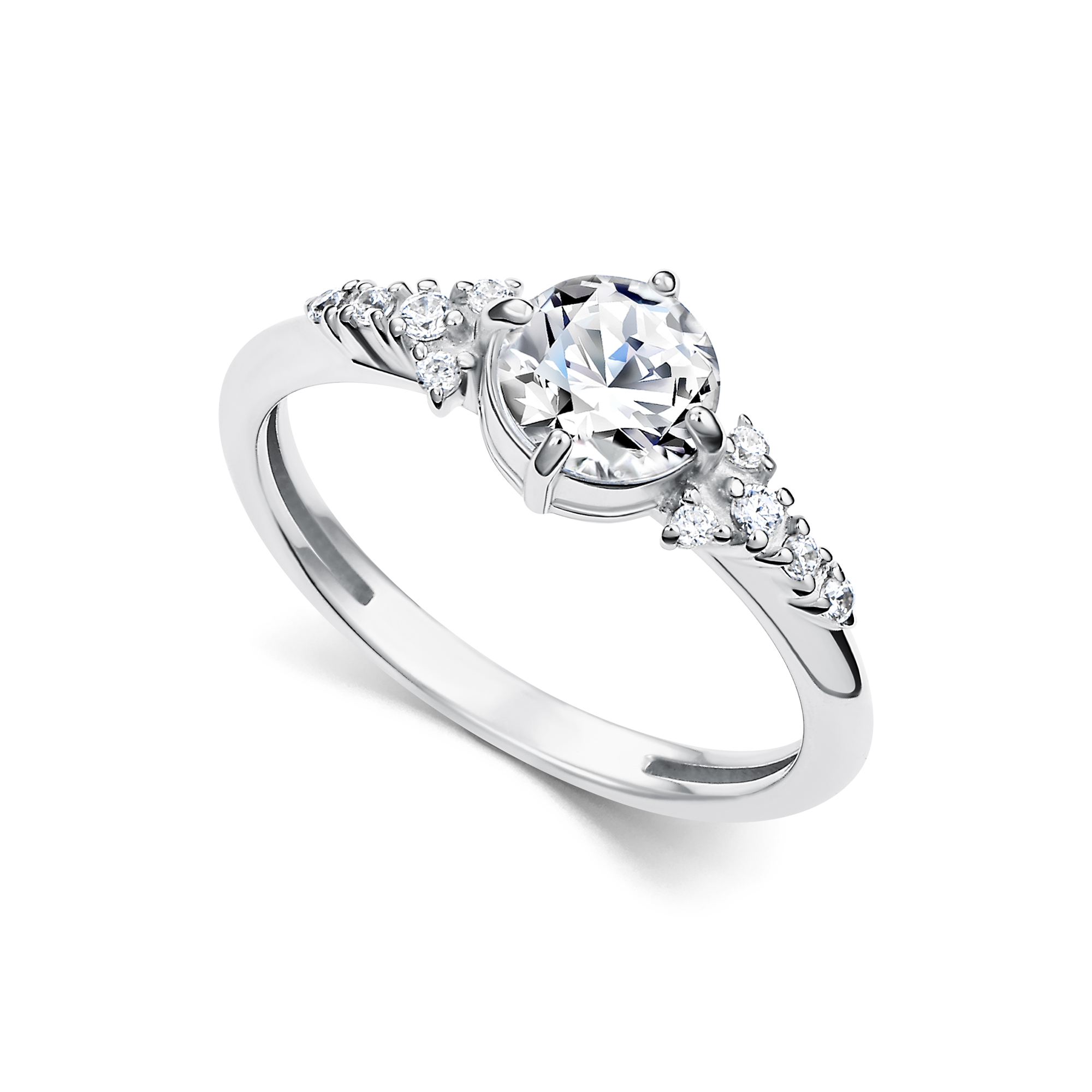 Кольцо из серебра с камнем Фианит, Кварц фото, цены