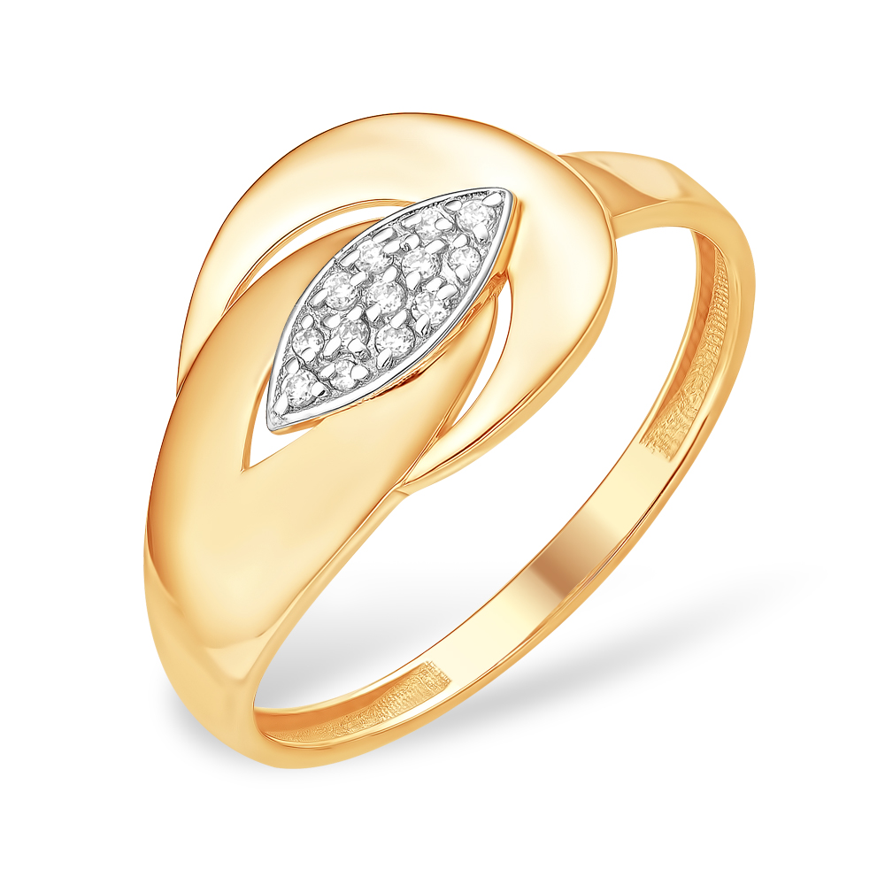 Кольцо из золота с камнем Фианит фото, цены