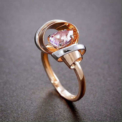 Кольцо из золота с камнем аметист фото, цены