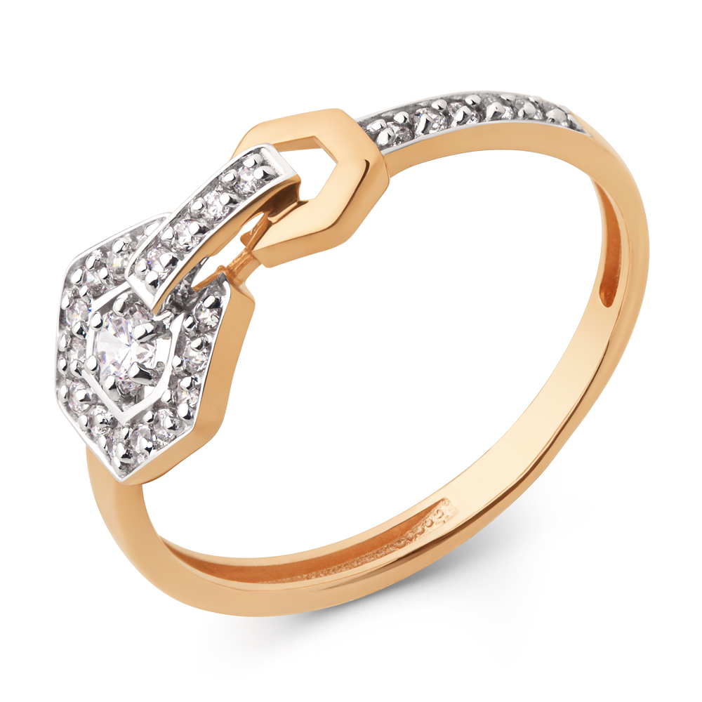 Кольцо из золота с камнем Фианит фото, цены