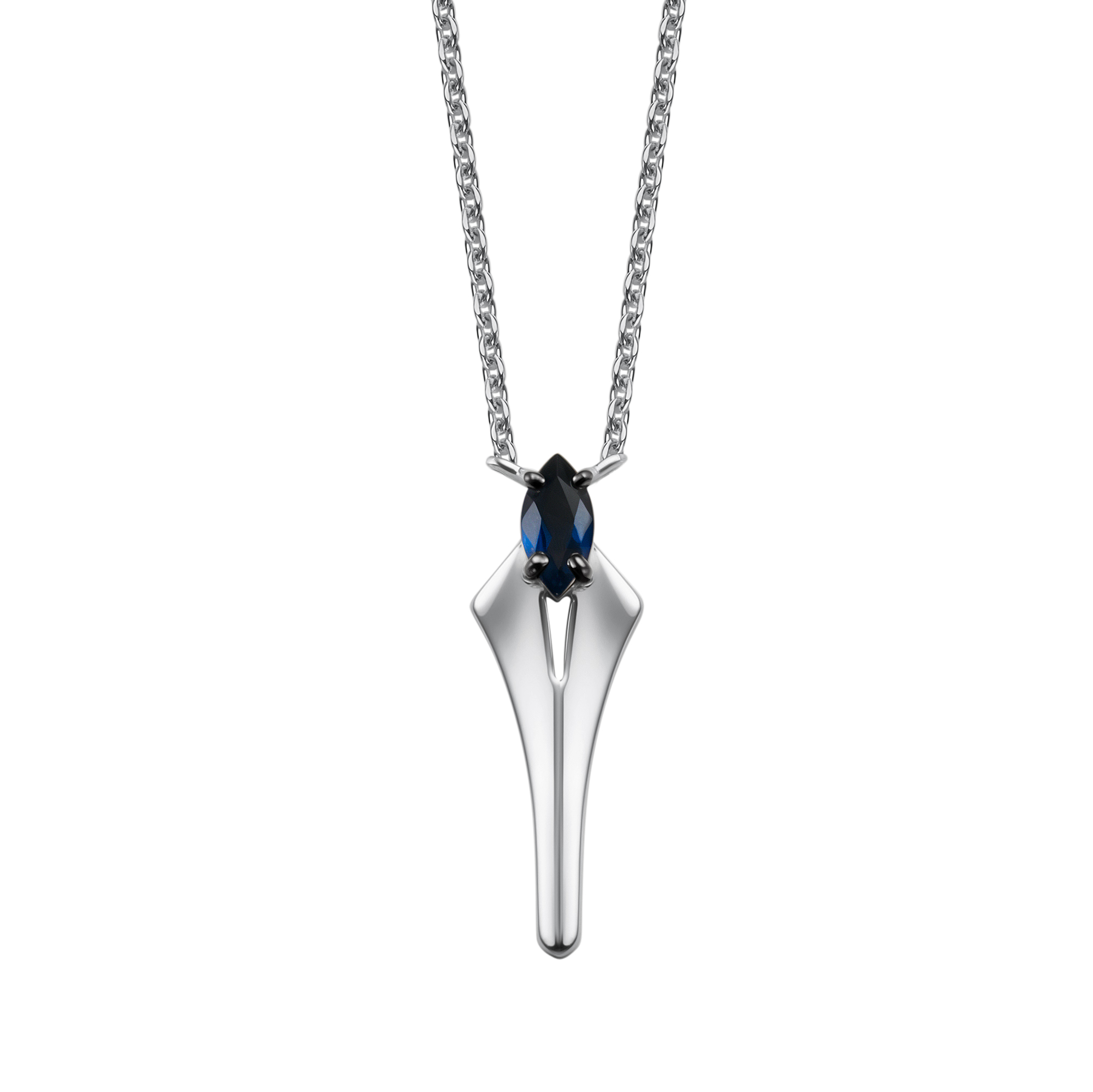 Колье из золота с камнем Сапфир фото, цены