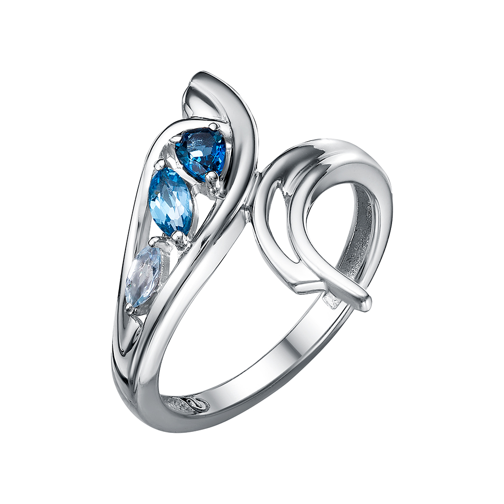 Кольцо из серебра с камнем Лондон топаз, Топаз фото, цены