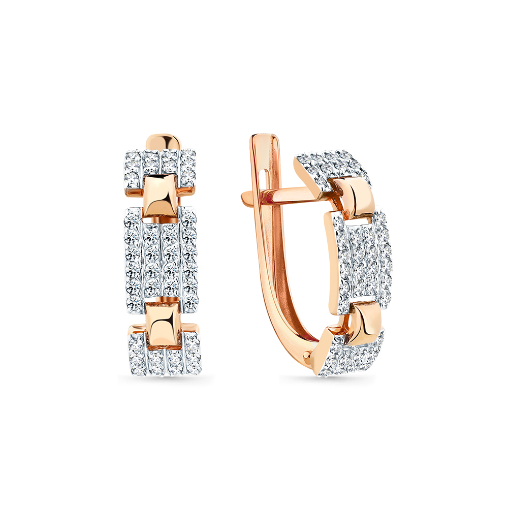 Серьги из золота с камнем Фианит фото, цены