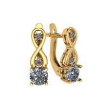 Серьги из золота с камнем Фианит фото, цены