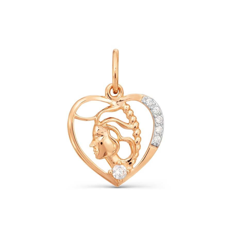 Знак из золота с камнем Фианит фото, цены