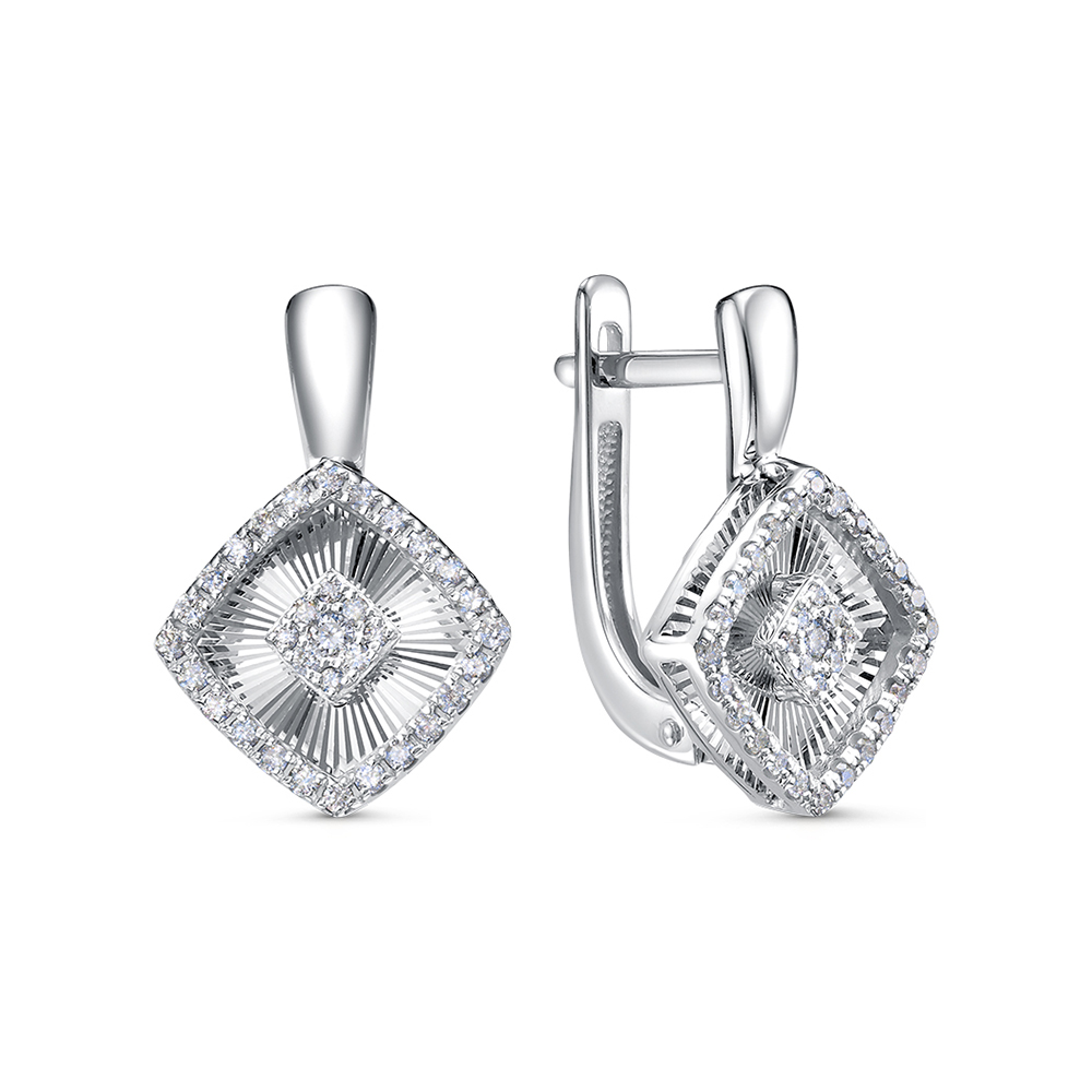 Серьги из золота с камнем Бриллиант фото, цены