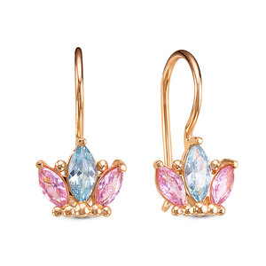 Серьги из золота с камнем Фианит фото, цены