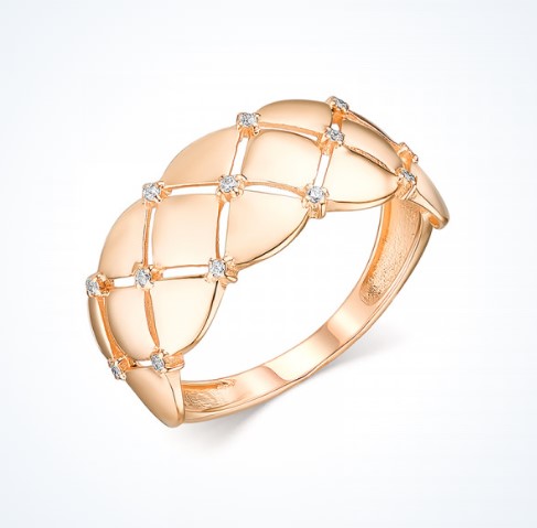 Кольцо из золота с камнем Фианит фото, цены