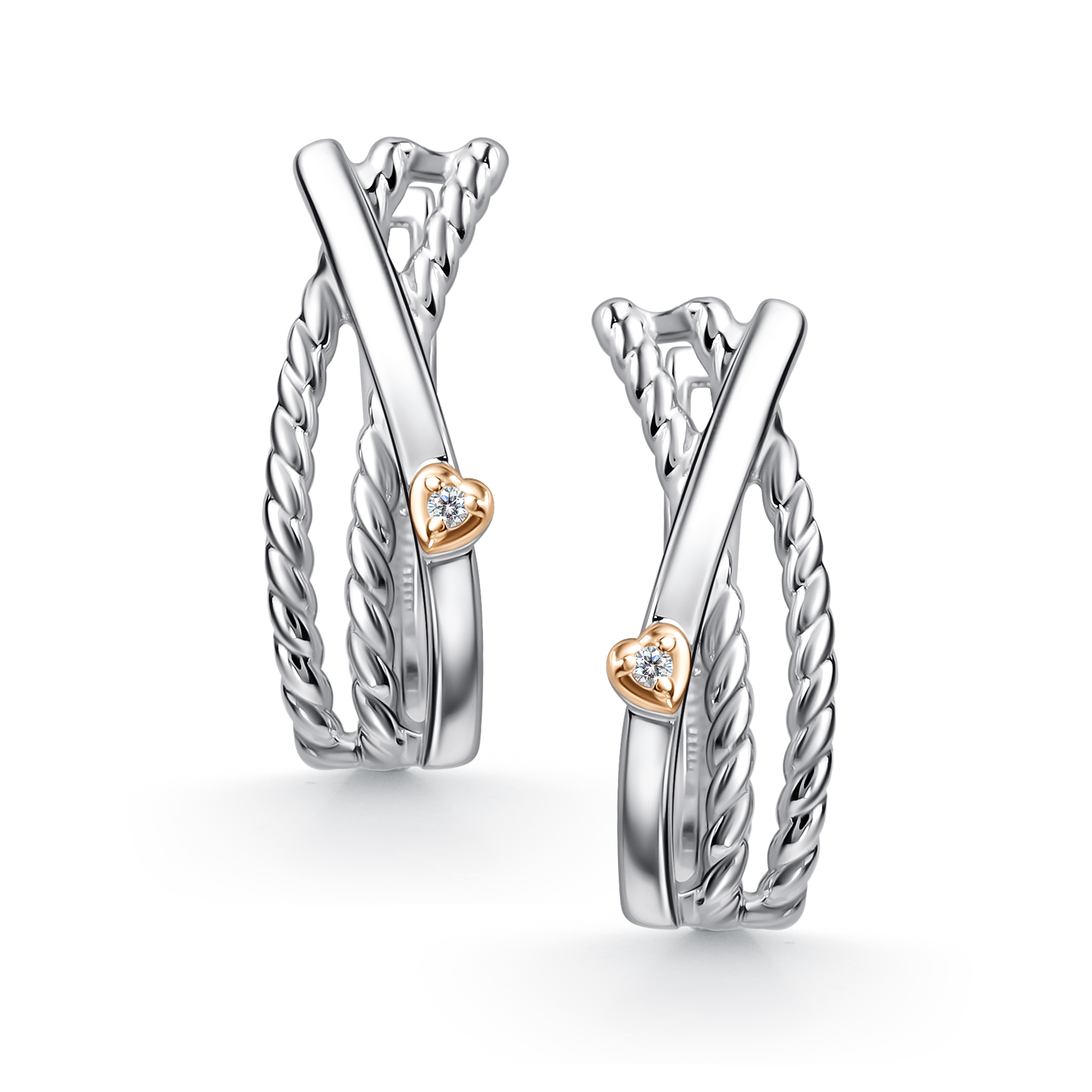 Серьги из серебра с камнем Бриллиант, вставками золота фото, цены