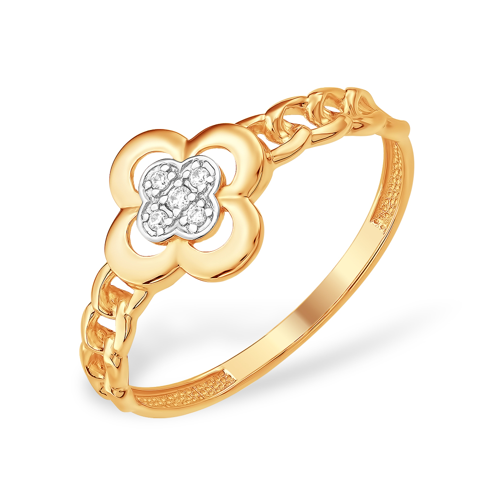 Кольцо из золота с камнем Фианит фото, цены