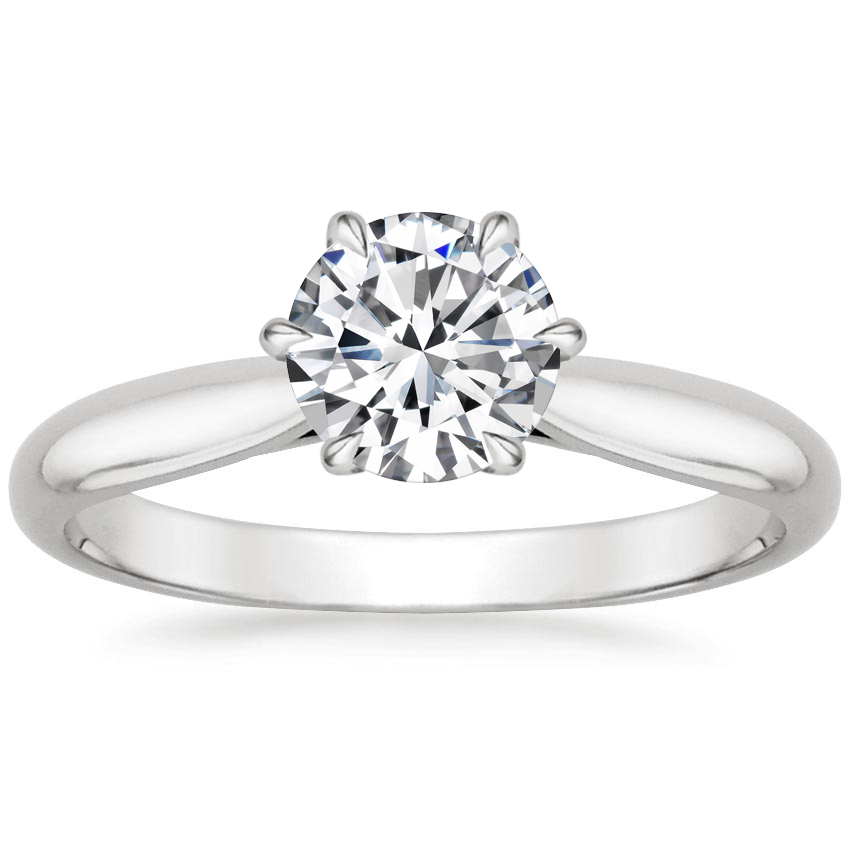 Кольцо из белого золота с камнем Бриллиант фото, цены