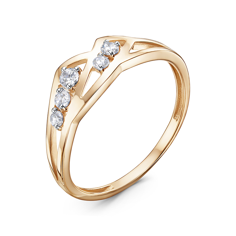 Кольцо из золота с камнем Фианит фото, цены