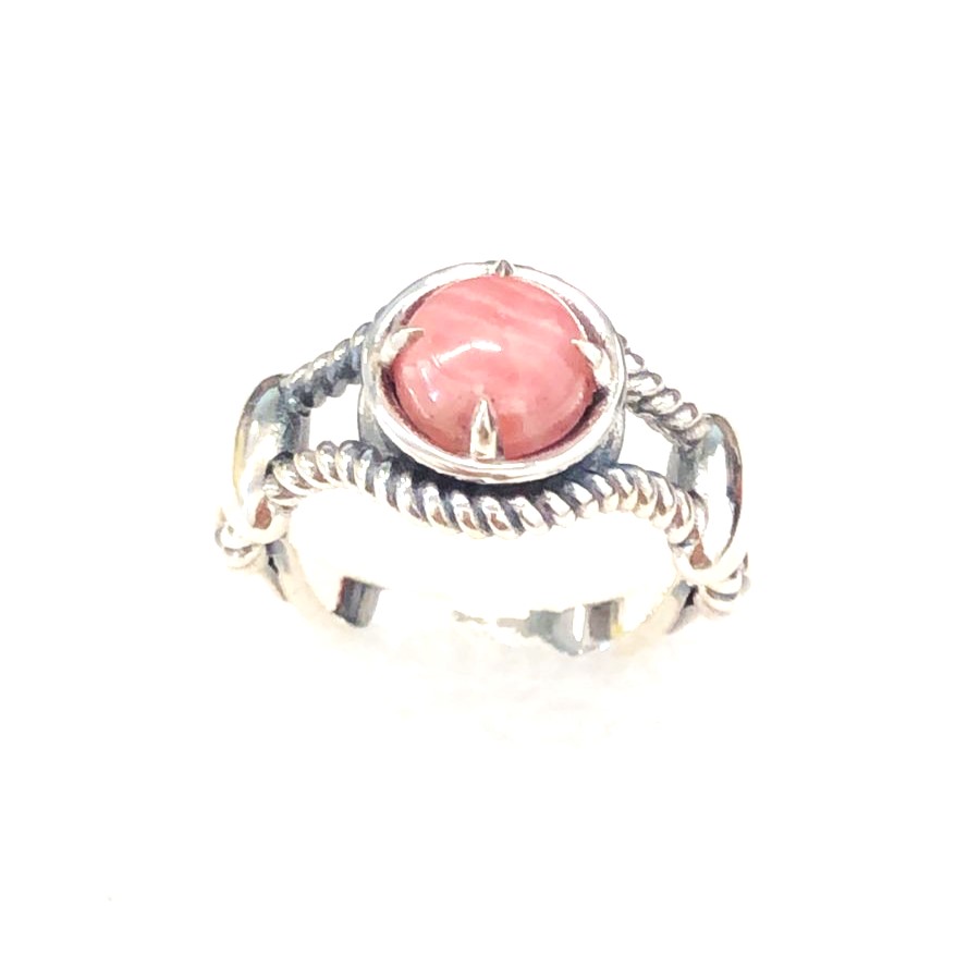 Кольцо из серебра с камнем Родохрозит фото, цены