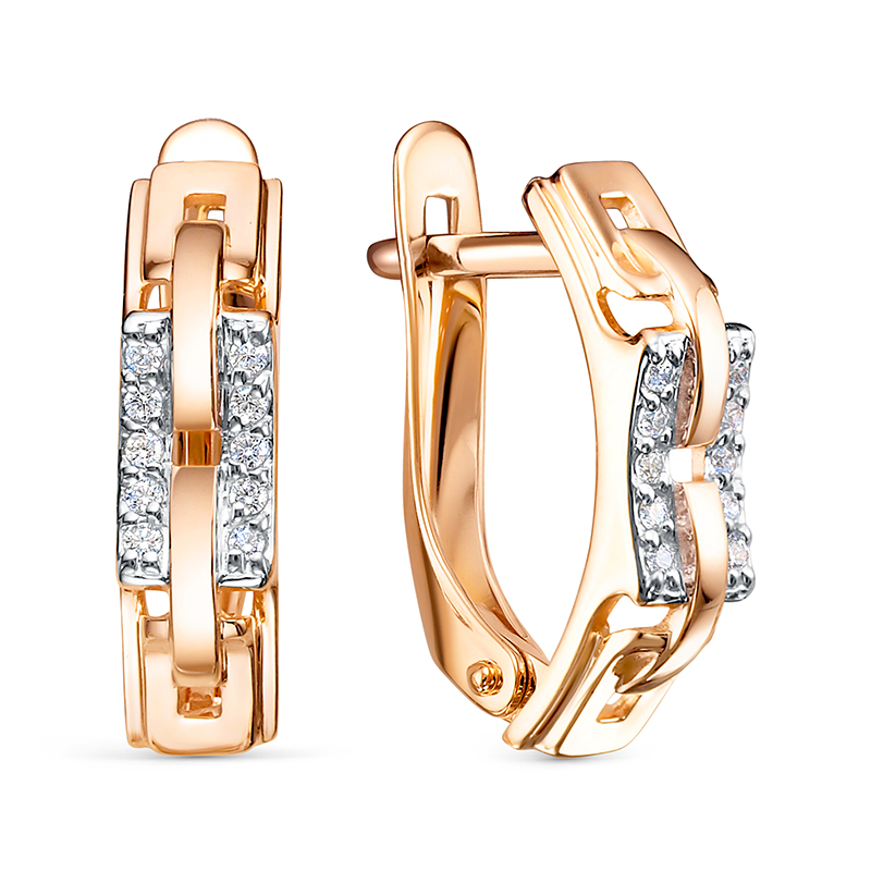 Серьги из золота с камнем Фианит фото, цены