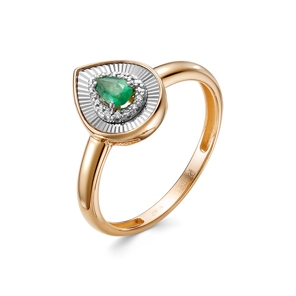 Кольцо из золота с камнем Бриллиант, Изумруд фото, цены
