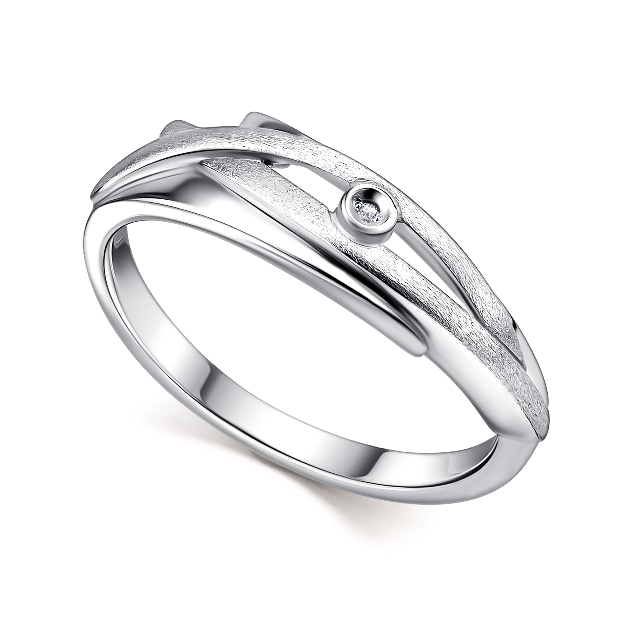 Кольцо из серебра с камнем Бриллиант фото, цены