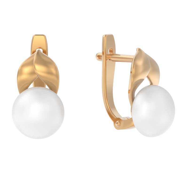 Серьги из золота с камнем Жемчуг фото, цены