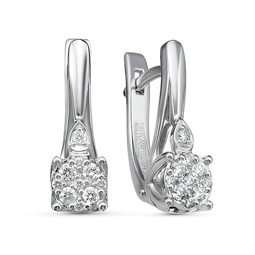 Серьги из золота с камнем Бриллиант фото, цены