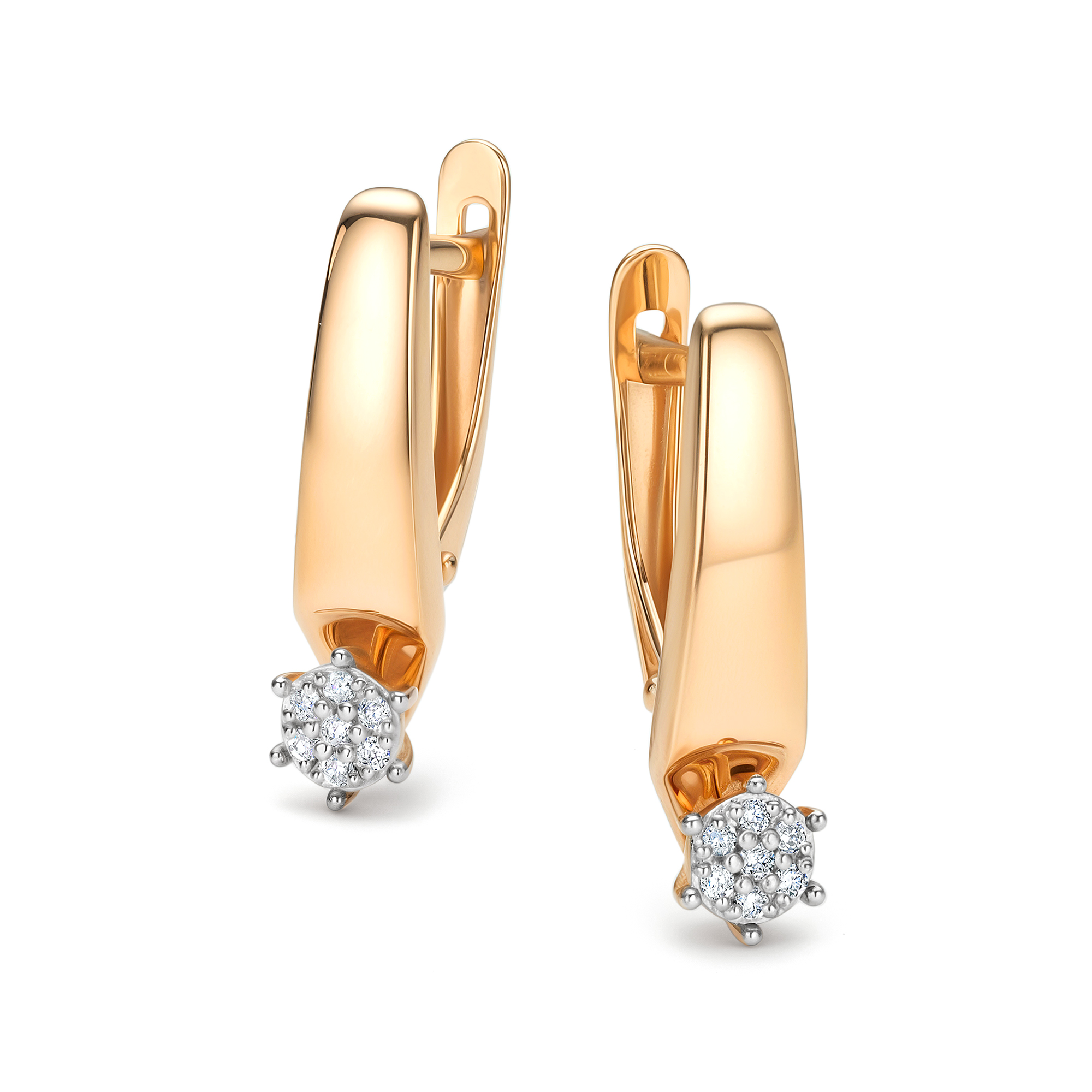 Серьги из золота с камнем Бриллиант фото, цены