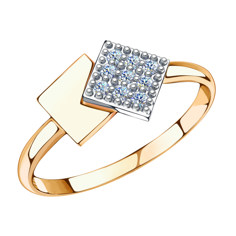 Кольцо из золота с камнем Фианит фото, цены