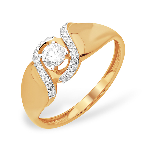 Кольцо из золота с камнем Фианит фото, цены