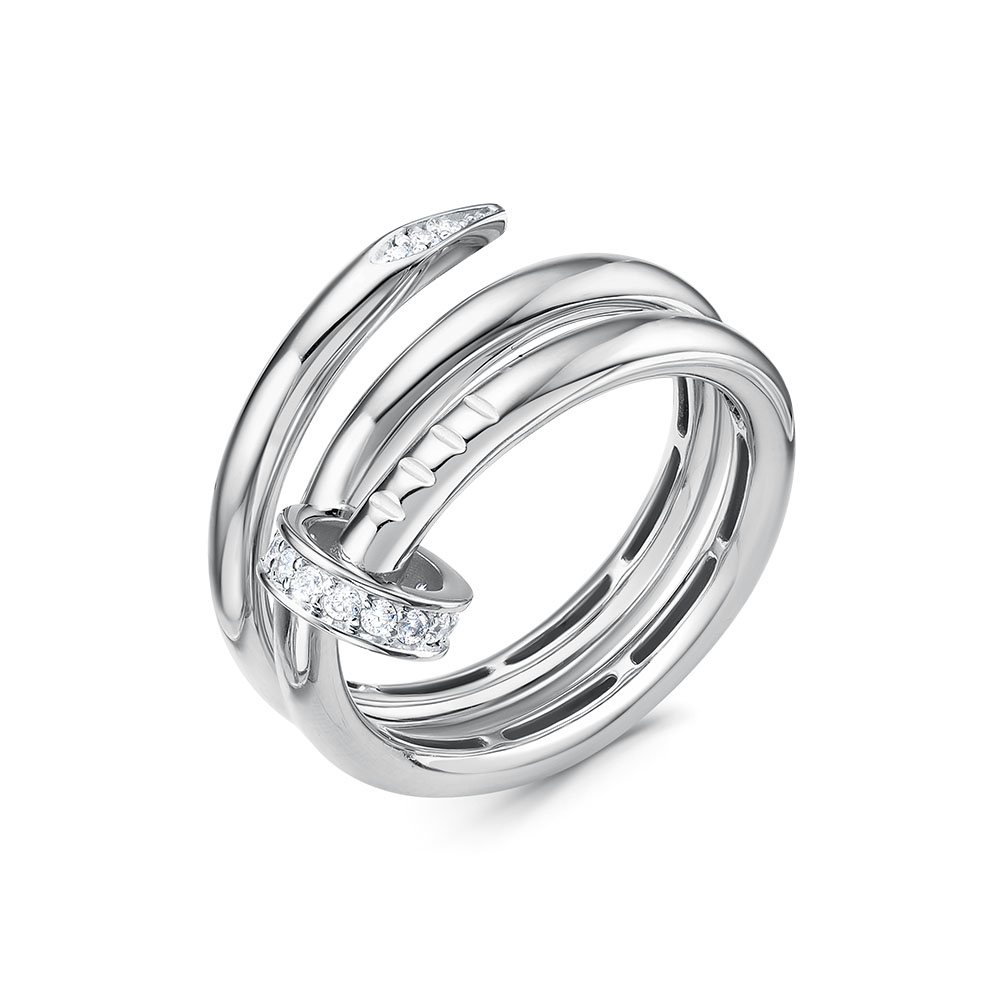 Кольцо из серебра с камнем Фианит фото, цены