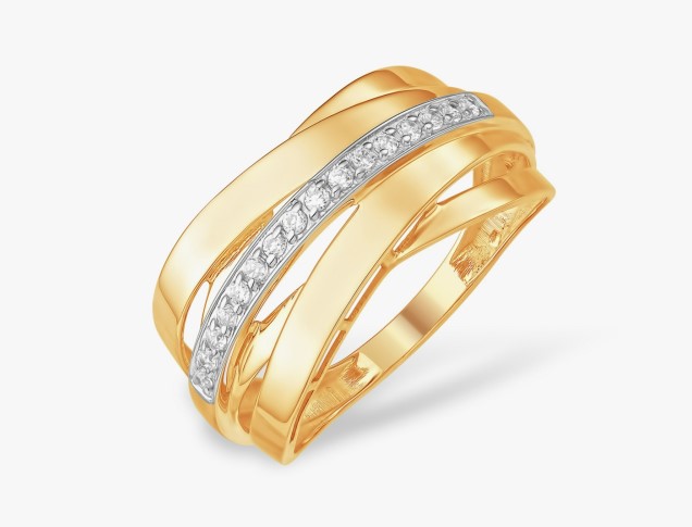 Кольцо из золота с камнем Фианит фото, цены