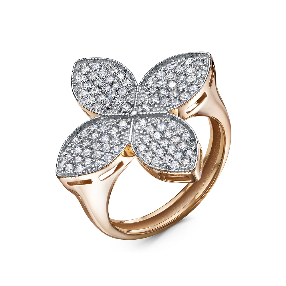 Кольцо из золота с камнем Фианит фото, цены