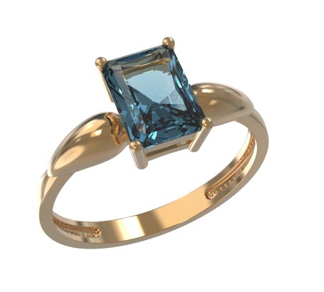 Кольцо из золота с камнем Топаз фото, цены
