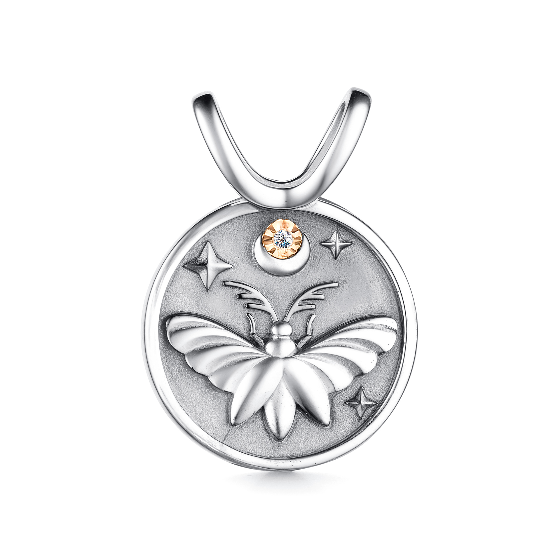 Подвеска из серебра с камнем Бриллиант, вставками золота фото, цены