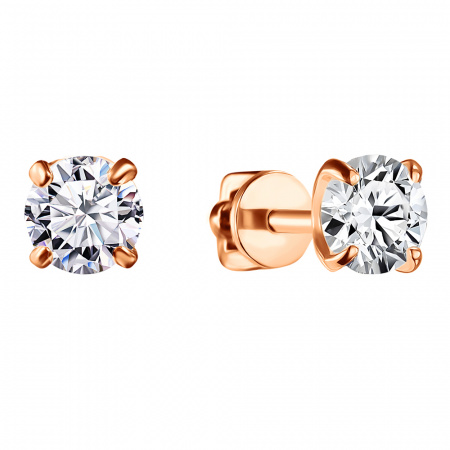 Пуссеты из золота с камнем Фианит фото, цены