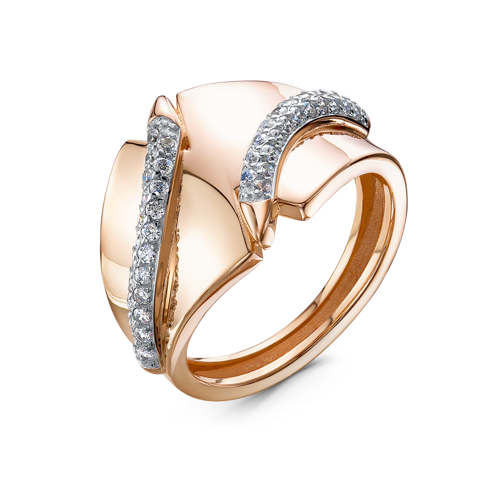 Кольцо из золота с камнем Фианит фото, цены