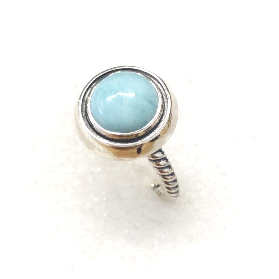 Кольцо из серебра с камнем Ларимар фото, цены