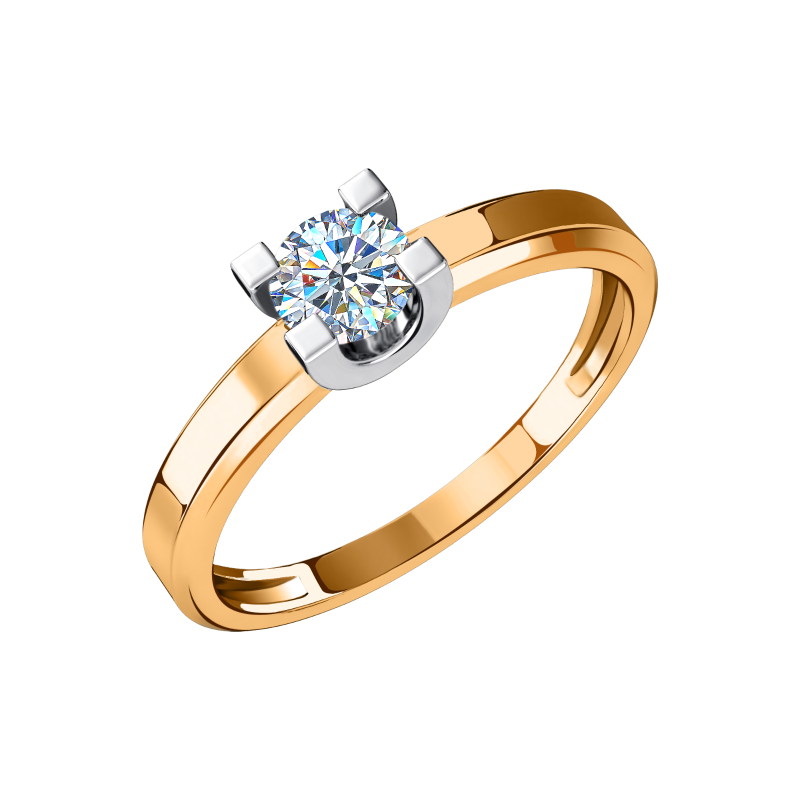 Кольцо из золота с камнем Фианит фото, цены