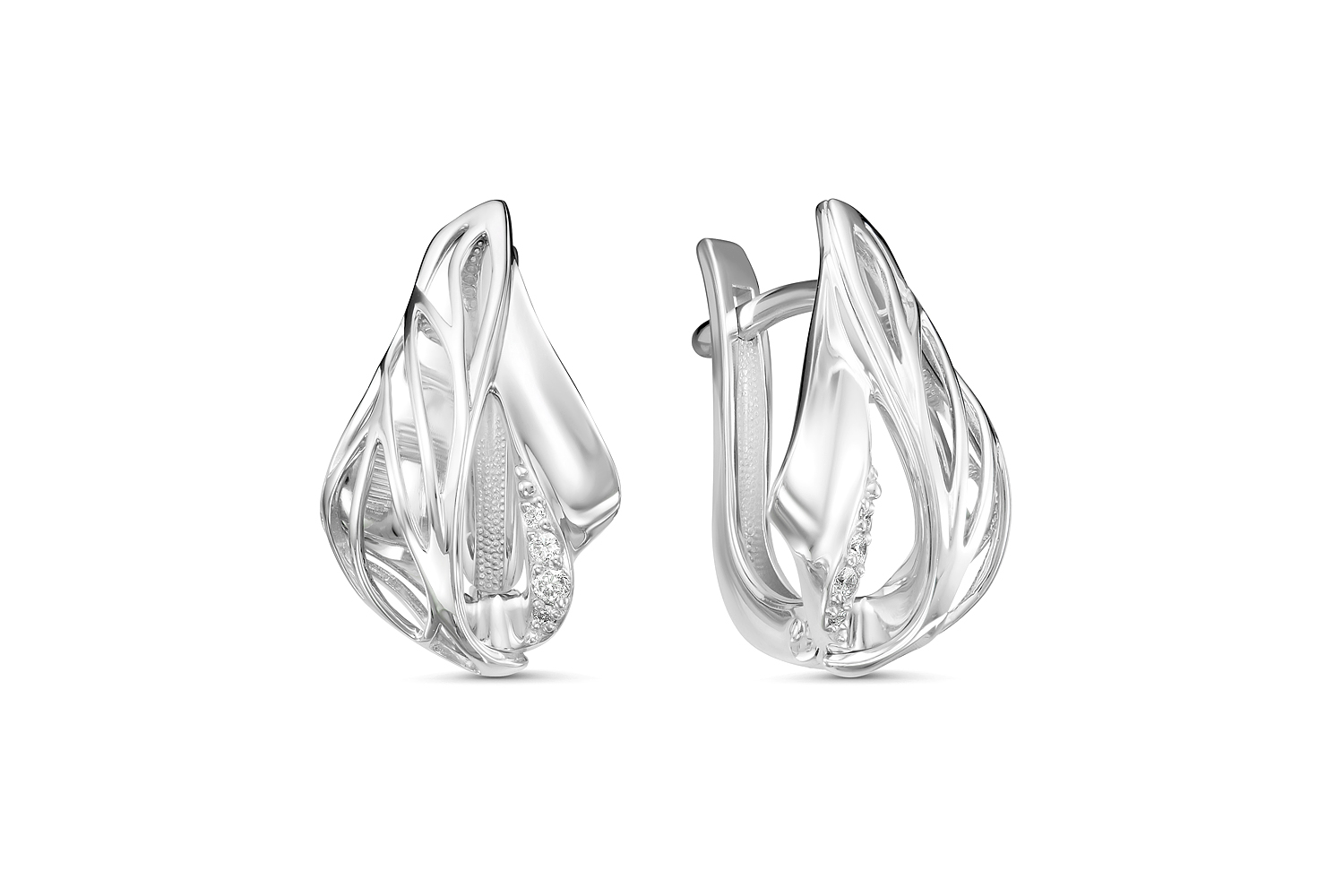 Серьги из золота с камнем Бриллиант фото, цены