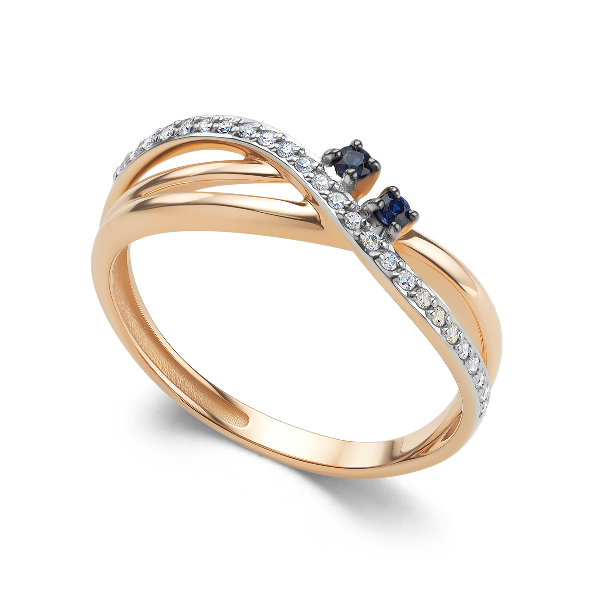 Кольцо из золота с камнем Бриллиант, Сапфир фото, цены