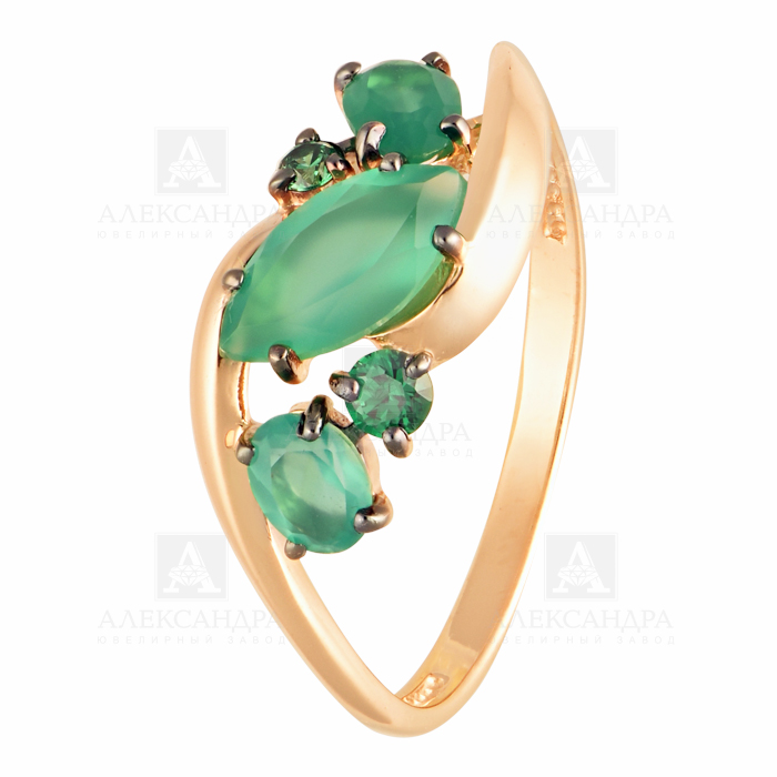 Кольцо из золота с камнем Гранат, Фианит фото, цены