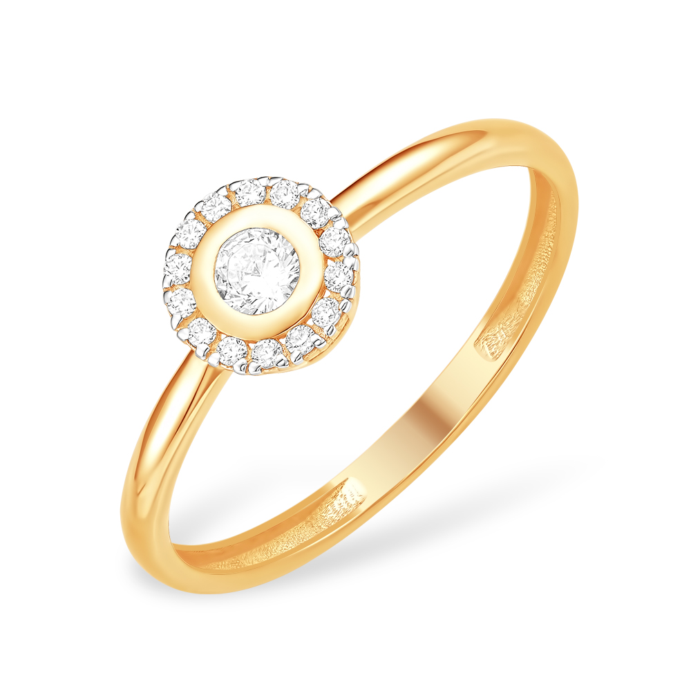 Кольцо из золота с камнем Фианит фото, цены