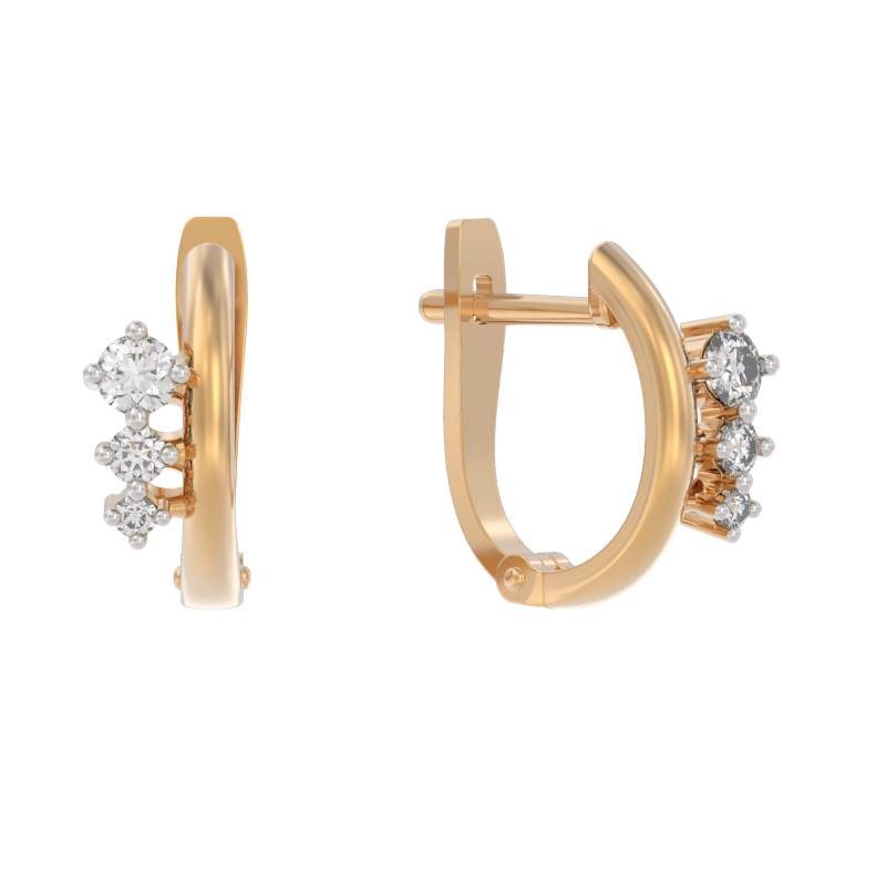 Серьги из золота с камнем Фианит фото, цены