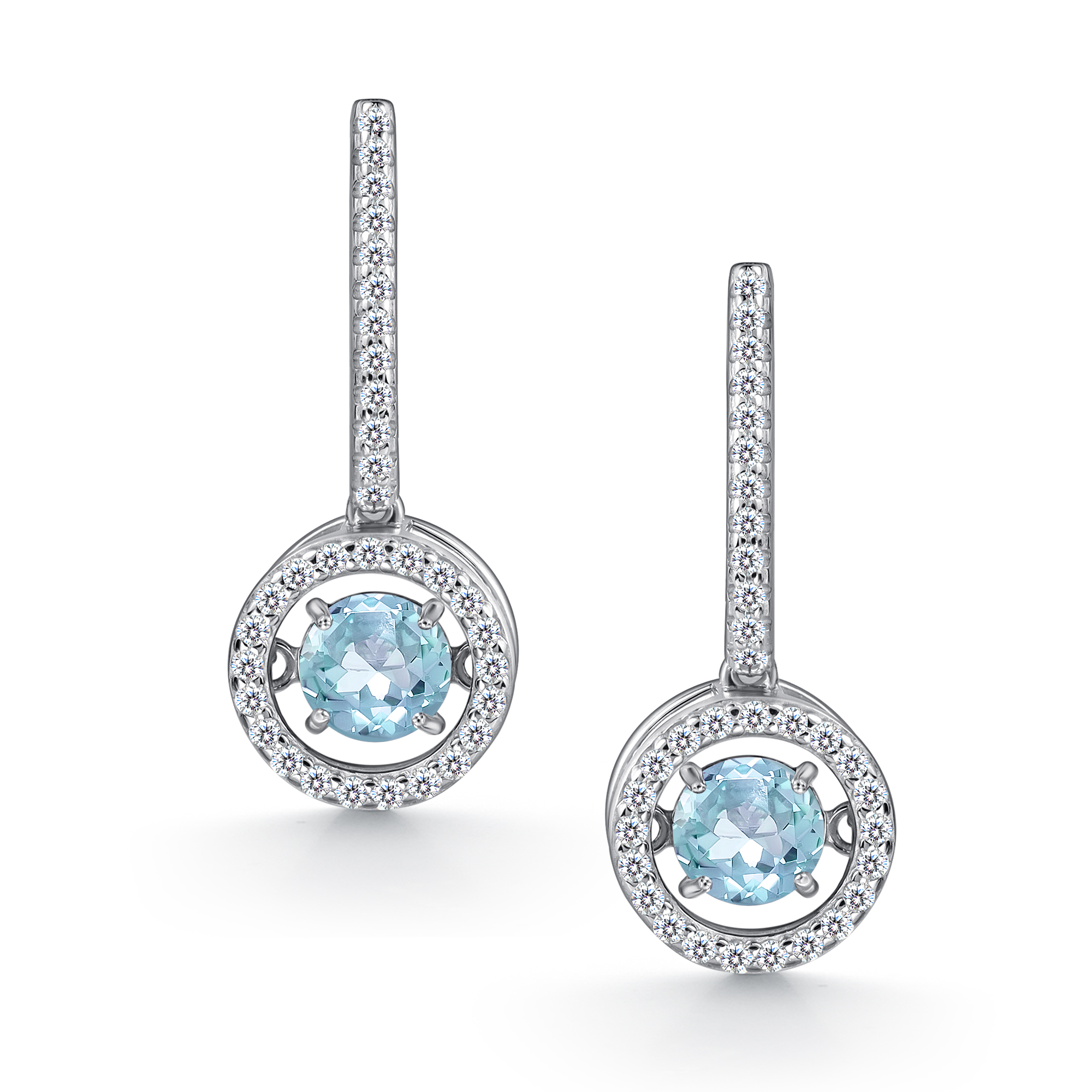 Серьги из серебра с камнем Топаз, Фианит фото, цены