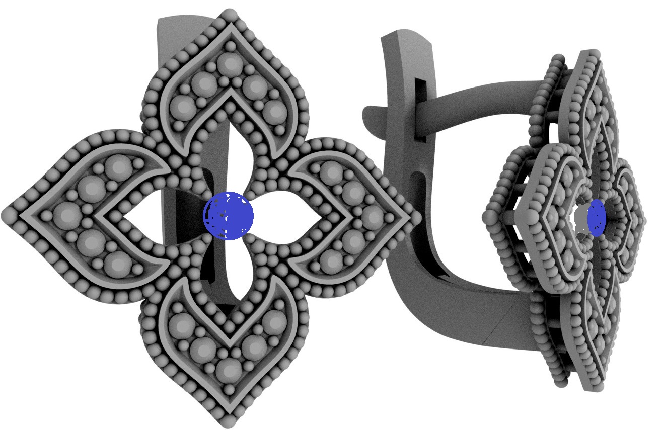 Серьги из золота с камнем Фианит фото, цены