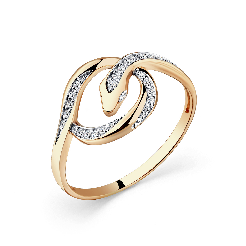 Кольцо из золота с камнем Фианит фото, цены