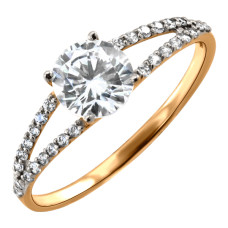 Кольцо из золота с камнем Фианит фото, цены