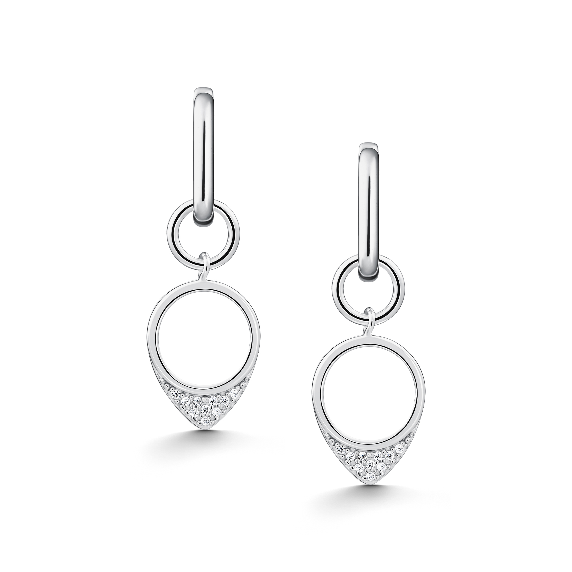 Серьги из серебра с камнем Фианит фото, цены