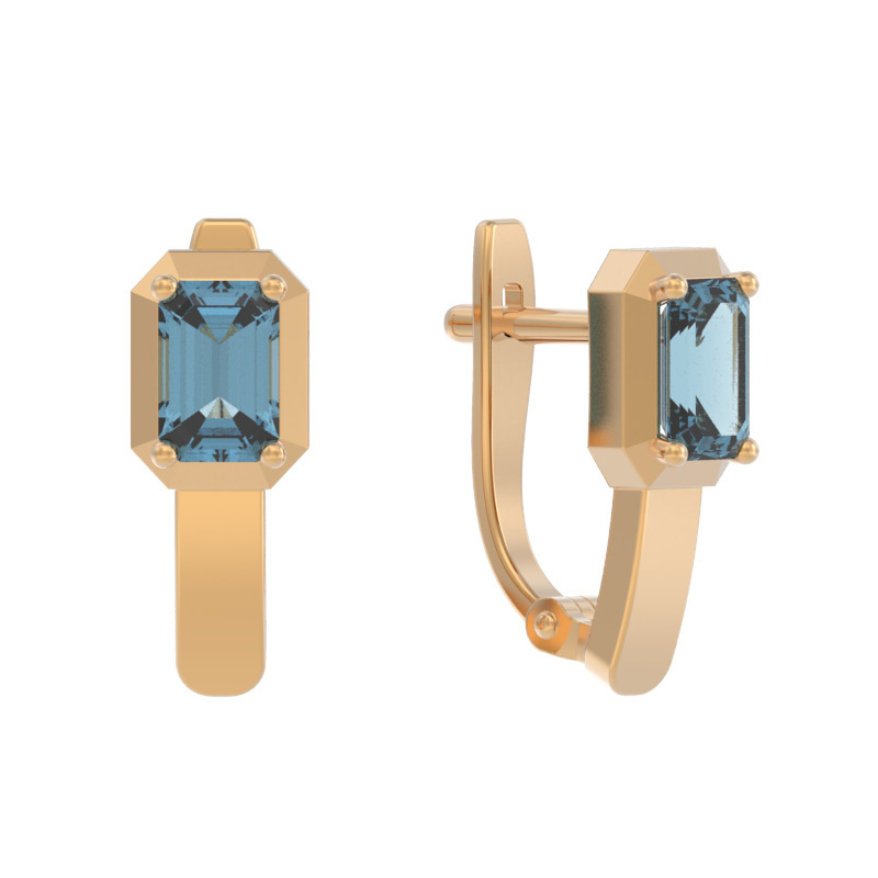 Серьги из золота с камнем Топаз фото, цены