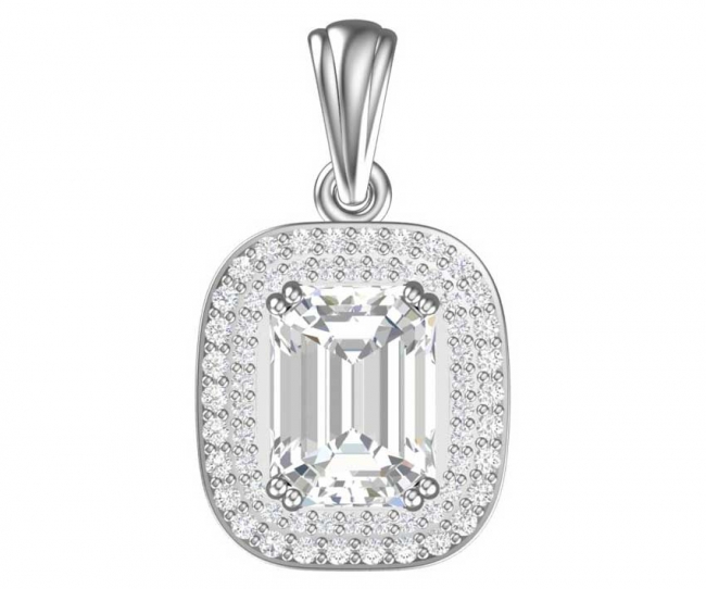 Подвеска из серебра с камнем Фианит фото, цены